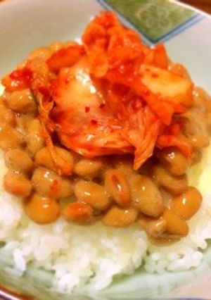 お夜食に☆納豆キムチまろやかご飯-レシピのメイン写真