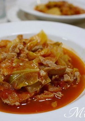 春キャベツと豚肉のトマト煮-レシピのメイン写真