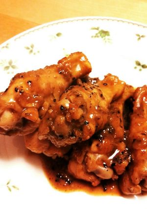 お見事！こってり☆手羽元の味噌ゴマ煮-レシピのメイン写真