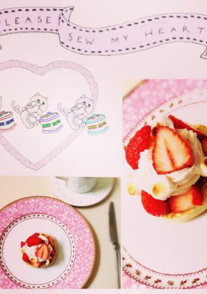 パンケーキ_イチゴ添え_-レシピのメイン写真