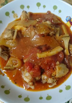 万能タレで鶏肉とキノコのトマトソース煮♪-レシピのメイン写真