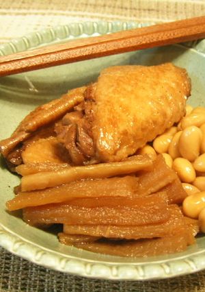 手羽先＆切干大根＆大豆の煮物-レシピのメイン写真