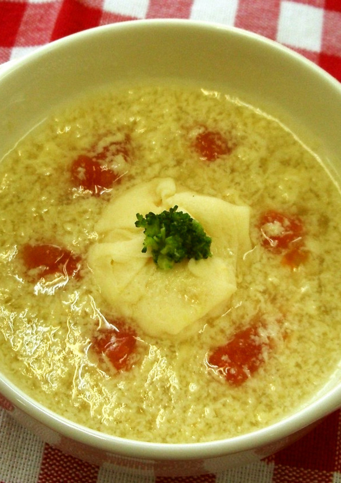 介護食　ふわふわ茶巾の卵スープ-レシピのメイン写真