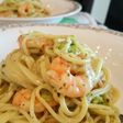 ランチに✾エビのバジルクリームパスタ
