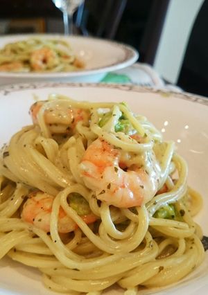 ランチに✾エビのバジルクリームパスタ-レシピのメイン写真