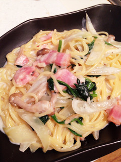 簡単♪ほうれん草としめじのクリームパスタ-レシピのメイン写真