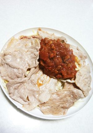 キャベツ豚肉ミートソースサラダ-レシピのメイン写真