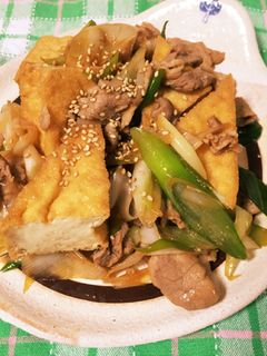 厚揚げと豚こまの甘辛炒め-レシピのメイン写真
