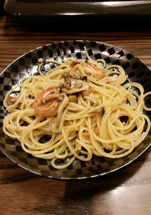 アヒージョ残りのオイルでパスタ-レシピのメイン写真