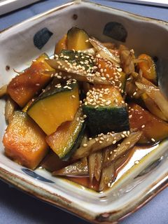 ご飯に合う!カボチャとゴボウのほっこり煮-レシピのメイン写真