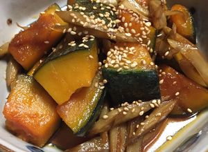ご飯に合う！カボチャとゴボウのほっこり煮-レシピのメイン写真