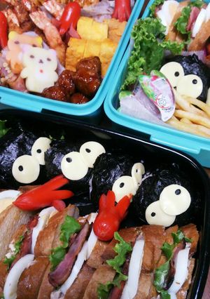 ドンと食べて！ザッ運動会弁当(キャラ弁)-レシピのメイン写真
