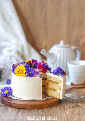 ガーデンケーキ (エディブルフラワー)-レシピのメイン写真