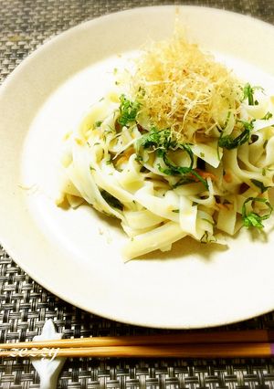 簡単!きしめんの梅大葉パスタ-レシピのメイン写真