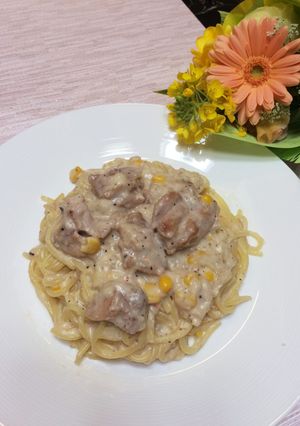 リメイク♡鶏クリームパスタ-レシピのメイン写真