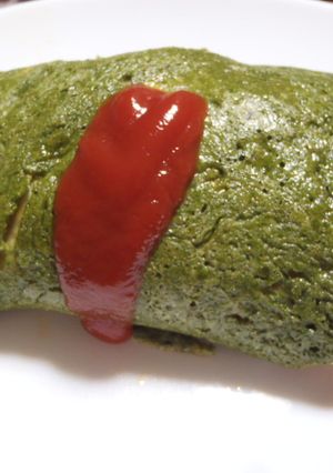 ホウレンソウで作るグリーンオムライス-レシピのメイン写真