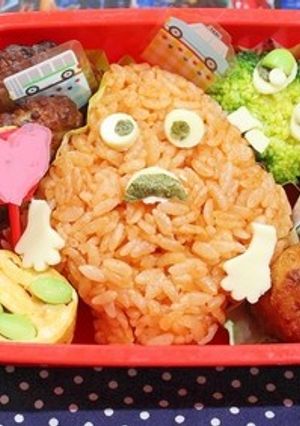 ガチャピン＆ムックの簡単キャラ弁-レシピのメイン写真