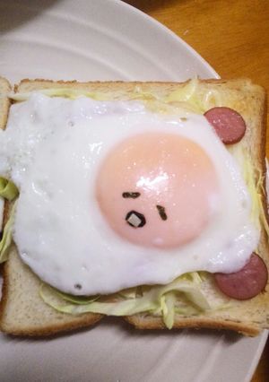 朝食トースト　ぐでたま-レシピのメイン写真