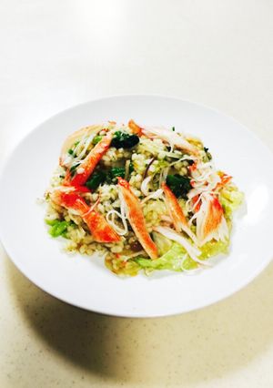野菜サラダ押麦ドレッシング！-レシピのメイン写真