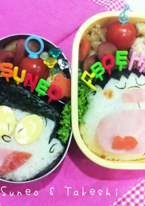 ドラえもん ジャイアン スネ夫 キャラ弁-レシピのメイン写真