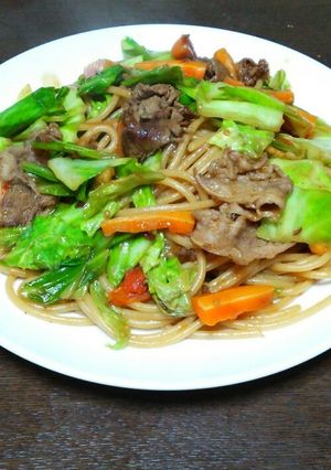 キャベツと牛肉の春パスタ-レシピのメイン写真