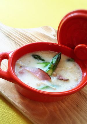 アスパラとハムの豆乳スープ-レシピのメイン写真