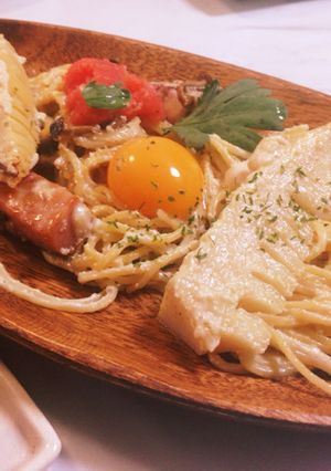 揚もみじ饅頭☆Ｗ筍Ｗ明太Ｗクリームパスタ-レシピのメイン写真