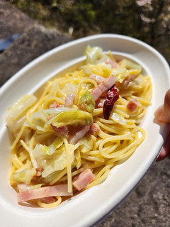 【山ご飯】春キャベツとベーコンのペペロン-レシピのメイン写真