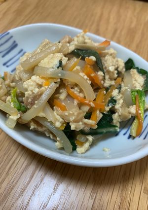 豆腐とつきこんにゃくのシーチキンの炒め物-レシピのメイン写真