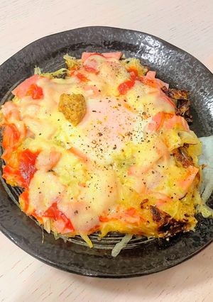 簡単ヘルシー！ハムチー玉子のキャベツ焼き-レシピのメイン写真
