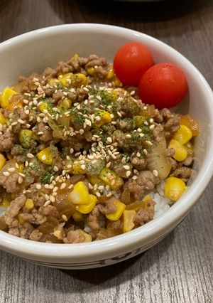 ひき肉とコーンの甘辛どんぶり-レシピのメイン写真
