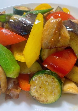 鶏肉と彩り野菜のだし醤油炒め-レシピのメイン写真