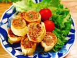 お揚げさんで⭐︎ひき肉ロールネギ味噌風味