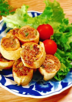 お揚げさんで⭐︎ひき肉ロールネギ味噌風味-レシピのメイン写真