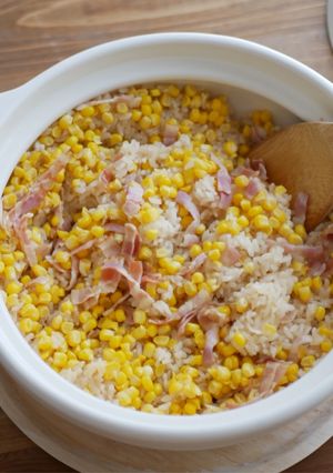 とうもろこしごはんwithベーコン｜3合-レシピのメイン写真