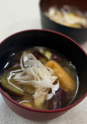 鍋ひとつで！焼き茄子の味噌汁-レシピのメイン写真