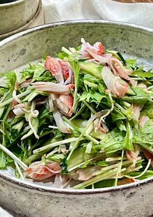 【和えるだけ】水菜カニカママヨポンサラダ-レシピのメイン写真