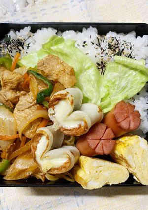 11/25豚こまポークチャップ弁当-レシピのメイン写真