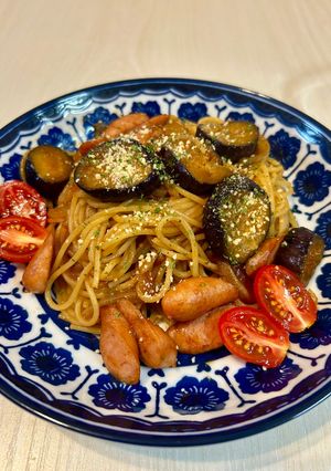 茄子とソーセージのちょっと大人なナポリタン🍆🍝✨-レシピのメイン写真