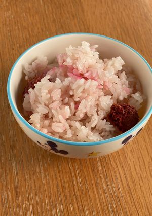 梅干しごはん（赤と白）-レシピのメイン写真