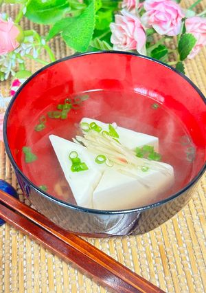 🍃しょうが香る✨豆腐の白だしお吸い物-レシピのメイン写真