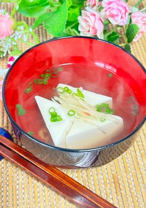 🍃しょうが香る✨豆腐の白だしお吸い物-レシピのメイン写真