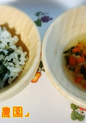 ９ヵ月離乳食☆ほうれん草ごはん野菜スープ-レシピのメイン写真