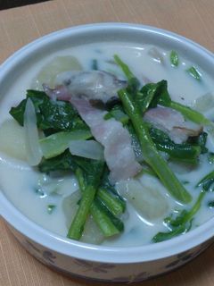菜の花と牡蠣のミルク煮-レシピのメイン写真