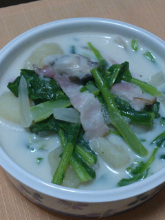 菜の花と牡蠣のミルク煮-レシピのメイン写真