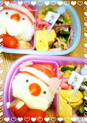 キャラ弁初心者　クリスマス簡単サンタ-レシピのメイン写真