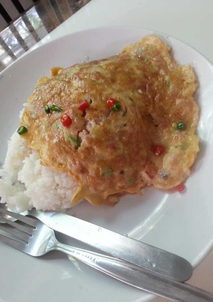 簡単！タイ風卵焼き（カイジアオムーサップ-レシピのメイン写真