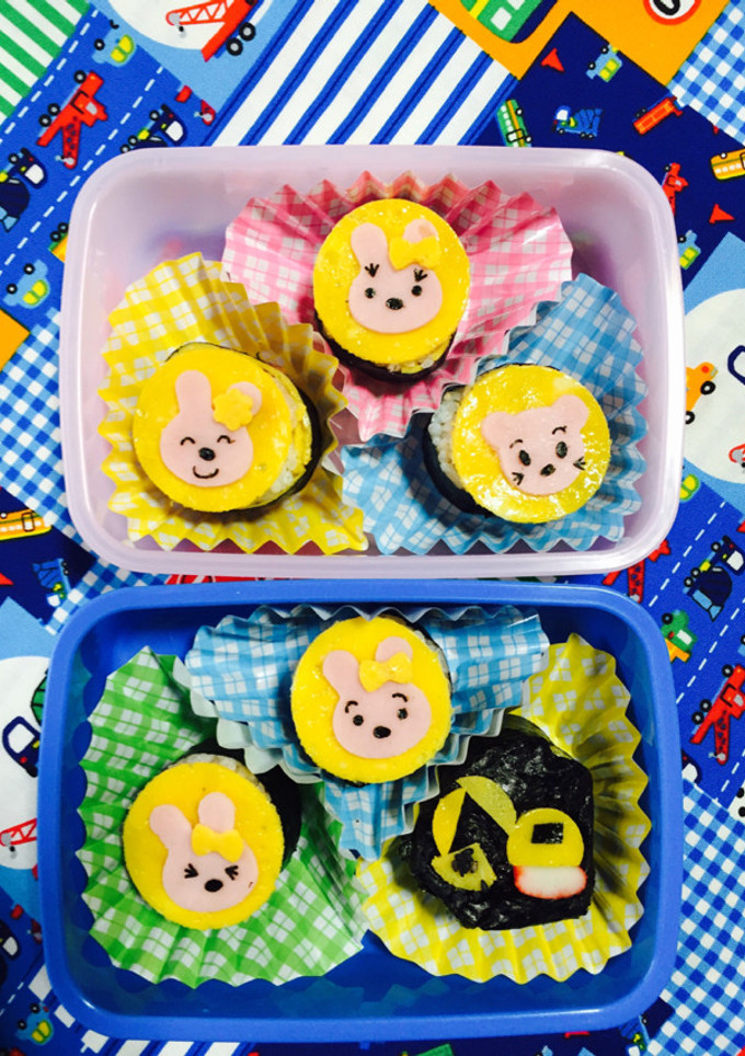 うさぎと、くまと、ショベルカーのり巻き-レシピのメイン写真