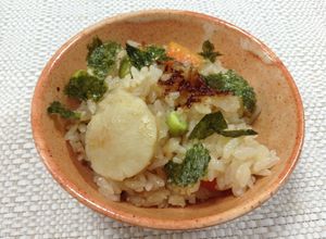 自分でむいた「生ほたて」炊き込みご飯-レシピのメイン写真