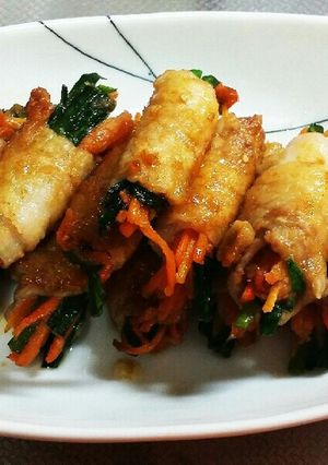 焼き肉のタレで野菜の豚バラ肉巻き-レシピのメイン写真